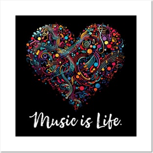 Music is Life Artistic Heart Design Posters and Art